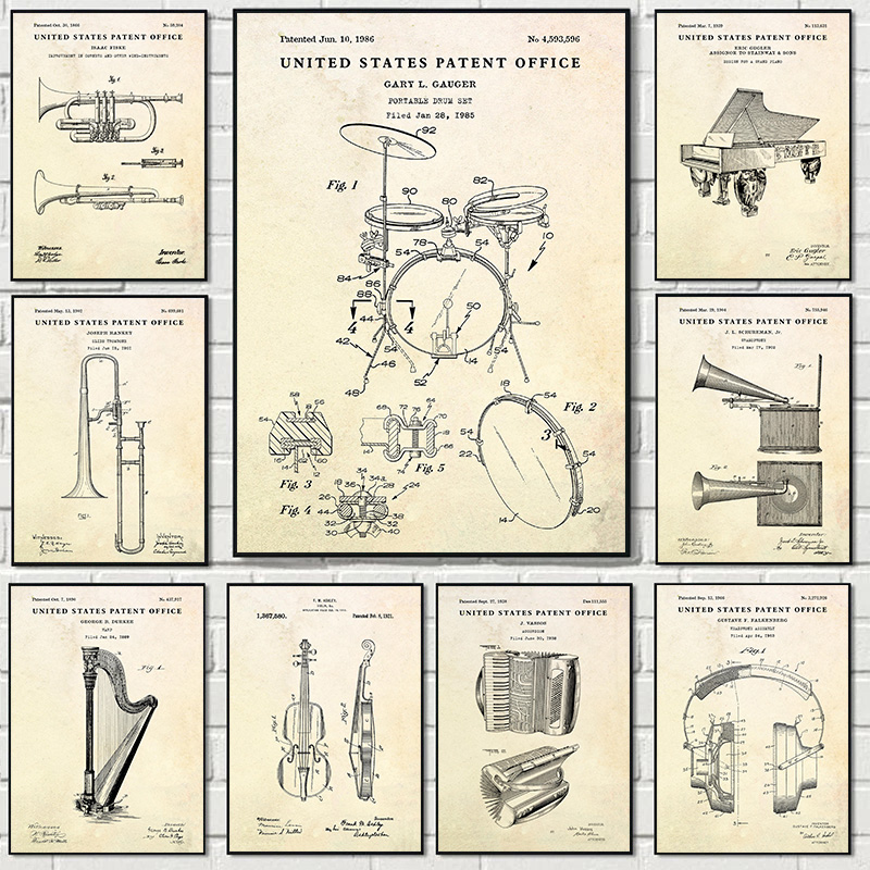 لوحات قماشية لديكور المنزل ، أ - مراجعة Picture Of Musical Instrument وسعره
