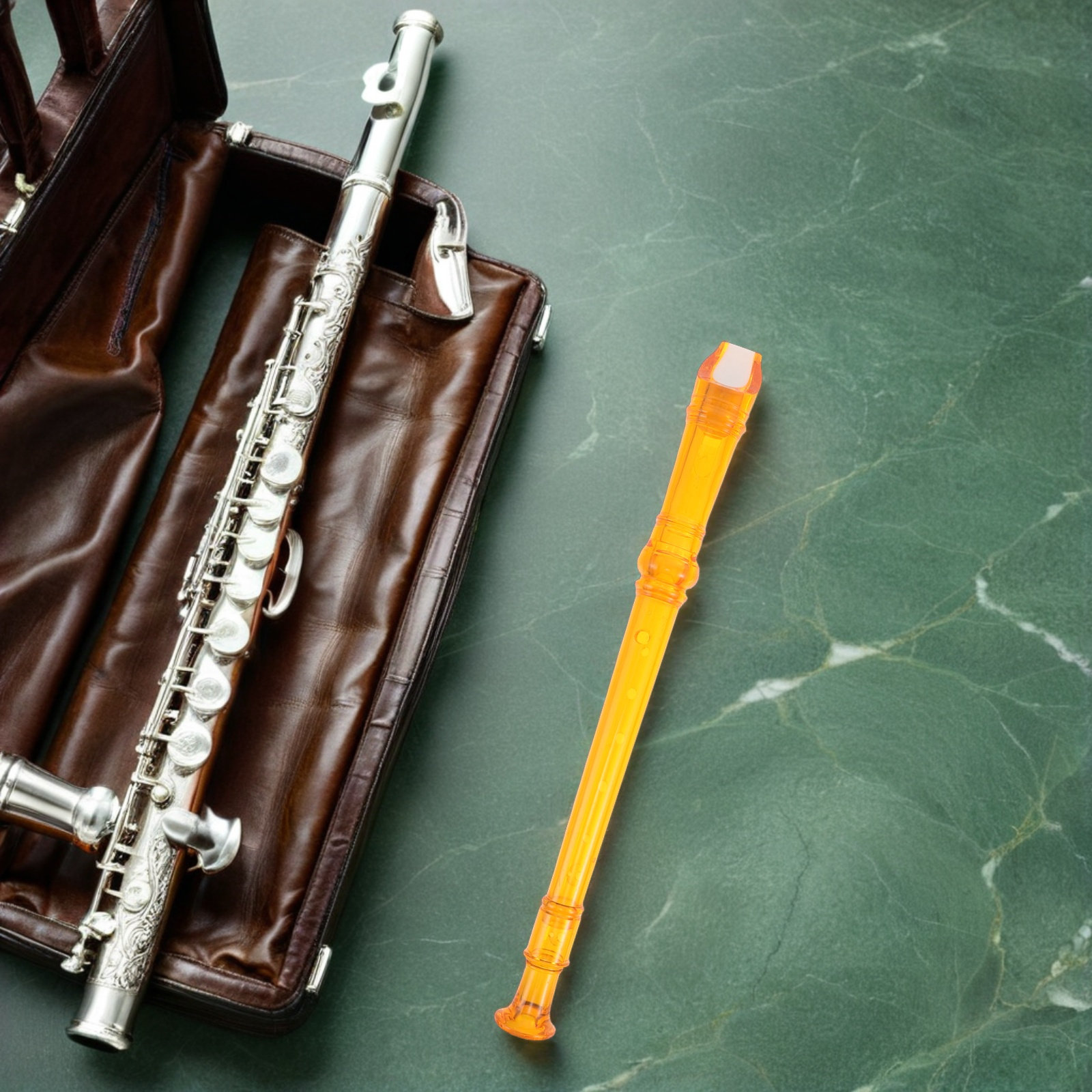 4 قطع من آلات النفخ الشفافة من - مراجعة Soprano Recorder Plastic وسعره