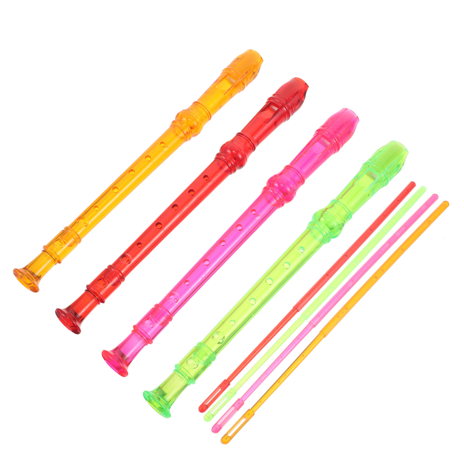 4 قطع من آلات النفخ الشفافة من - مراجعة Soprano Recorder Plastic وسعره