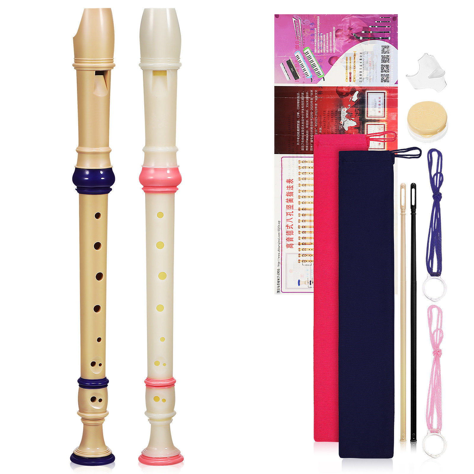 قطعتان من آلة النفخ السوبرانو  - مراجعة Soprano Recorder Plastic وسعره